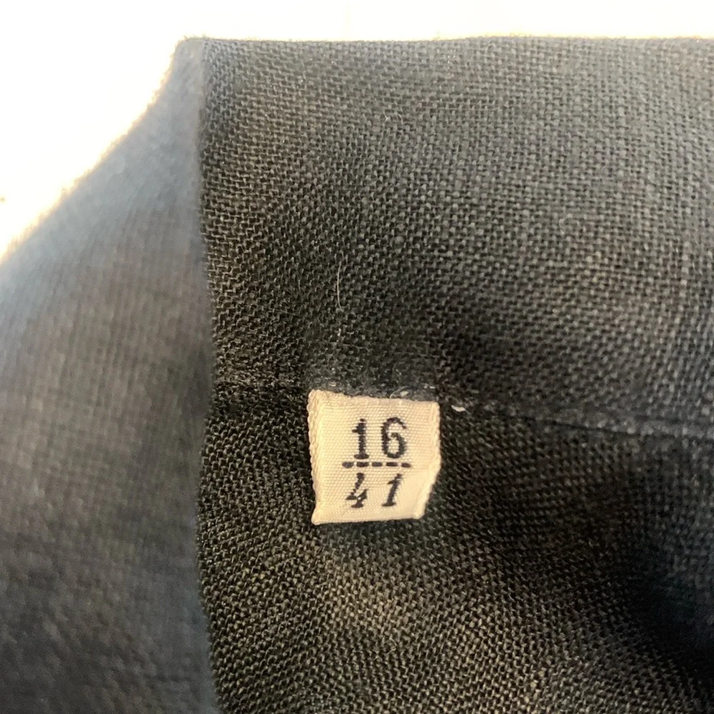 G. Gucci Linen Short Sleeve Shirt Black 16/41 Vintage
